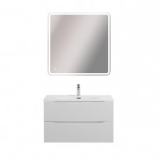 Тумба с раковиной подвесная BelBagno MARINO-CER-N-900-2C-SO-BO-P Bianco Opaco, раковина белая BB-8099-90