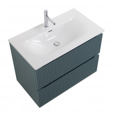 Тумба с раковиной подвесная BelBagno UNO-900-2C-SO-AO Голубой матовый, раковина белая BB-8099-90