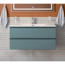Тумба с раковиной подвесная BelBagno KRAFT-1000-2C-SO-AO Голубой матовый, раковина белая BB-8099-100