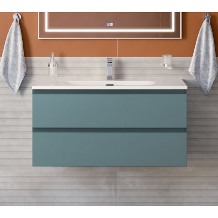 Тумба с раковиной подвесная BelBagno KRAFT-1000-2C-SO-AO Голубой матовый, раковина белая BB-8099-100 Тумба с раковиной подвесная BelBagno KRAFT-1000-2C-SO-AO Голубой матовый, раковина белая BB-8099-100