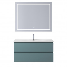 Тумба с раковиной подвесная BelBagno KRAFT-1000-2C-SO-AO Голубой матовый, раковина белая BB-8099-100
