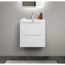Тумба с раковиной подвесная BelBagno MARINO-CER-MINI-500-2C-SO-BO-P Bianco Opaco, раковина белая BB-8099-3-50