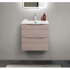 Тумба с раковиной подвесная BelBagno MARINO-CER-MINI-500-2C-SO-RG-P Rovere Grigio, раковина белая BB-8099-3-50