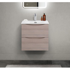 Тумба с раковиной подвесная BelBagno MARINO-CER-MINI-500-2C-SO-RG-P Rovere Grigio, раковина белая BB-8099-3-50