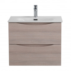 Тумба с раковиной подвесная BelBagno MARINO-CER-MINI-500-2C-SO-RG-P Rovere Grigio, раковина белая BB-8099-3-50