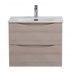 Тумба с раковиной подвесная BelBagno MARINO-CER-MINI-500-2C-SO-RG-P Rovere Grigio, раковина белая BB-8099-3-50