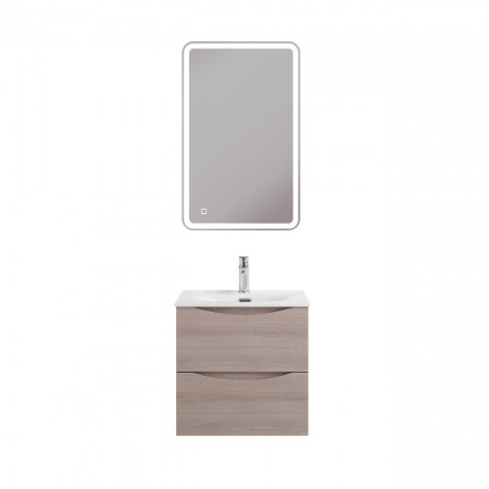 Тумба с раковиной подвесная BelBagno MARINO-CER-MINI-500-2C-SO-RG-P Rovere Grigio, раковина белая BB-8099-3-50 Тумба с раковиной подвесная BelBagno MARINO-CER-MINI-500-2C-SO-RG-P Rovere Grigio, раковина белая BB-8099-3-50
