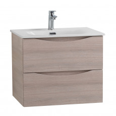 Тумба с раковиной подвесная BelBagno MARINO-CER-MINI-500-2C-SO-RG-P Rovere Grigio, раковина белая BB-8099-3-50