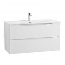 Тумба с раковиной подвесная BelBagno MARINO-CER-N-1000-2C-SO-BL-P Bianco Lucido, раковина белая BB-8099-100