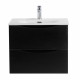 Тумба с раковиной подвесная BelBagno MARINO-CER-N-600-2C-SO-NL-P Nero Lucido, раковина белая BB-8099-60 Тумба с раковиной подвесная BelBagno MARINO-CER-N-600-2C-SO-NL-P Nero Lucido, раковина белая BB-8099-60