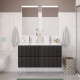 Тумба с раковиной подвесная BelBagno UNO-1200-4C-SO-GSO Темно-Серый матовый, раковина белая BB-8099-120-2 с 2-я чашами Тумба с раковиной подвесная BelBagno UNO-1200-4C-SO-GSO Темно-Серый матовый, раковина белая BB-8099-120-2 с 2-я чашами