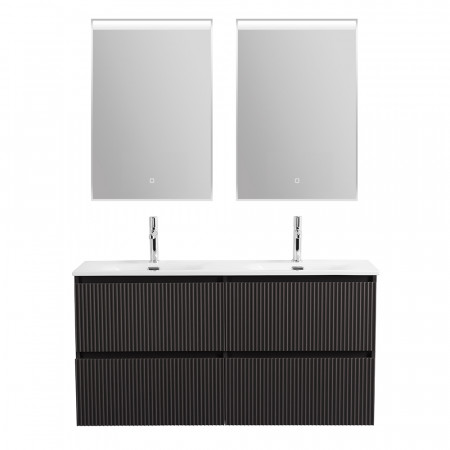 Тумба с раковиной подвесная BelBagno UNO-1200-4C-SO-GSO Темно-Серый матовый, раковина белая BB-8099-120-2 с 2-я чашами Тумба с раковиной подвесная BelBagno UNO-1200-4C-SO-GSO Темно-Серый матовый, раковина белая BB-8099-120-2 с 2-я чашами