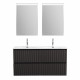 Тумба с раковиной подвесная BelBagno UNO-1200-4C-SO-GSO Темно-Серый матовый, раковина белая BB-8099-120-2 с 2-я чашами Тумба с раковиной подвесная BelBagno UNO-1200-4C-SO-GSO Темно-Серый матовый, раковина белая BB-8099-120-2 с 2-я чашами