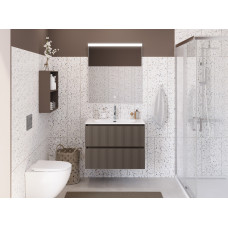 Тумба с раковиной подвесная BelBagno UNO-MINI-700-2C-SO-СO Бежевый матовый, раковина белая BB-8099-3-70