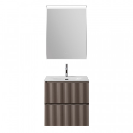 Тумба с раковиной подвесная BelBagno UNO-MINI-600-2C-SO-СO Бежевый матовый, раковина белая BB-8099-3-60 Тумба с раковиной подвесная BelBagno UNO-MINI-600-2C-SO-СO Бежевый матовый, раковина белая BB-8099-3-60