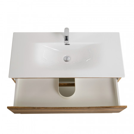 Тумба с раковиной подвесная BelBagno MARINO-CER-N-1000-2C-SO-RR-P Rovere Rustico, раковина белая BB-8099-100 Тумба с раковиной подвесная BelBagno MARINO-CER-N-1000-2C-SO-RR-P Rovere Rustico, раковина белая BB-8099-100