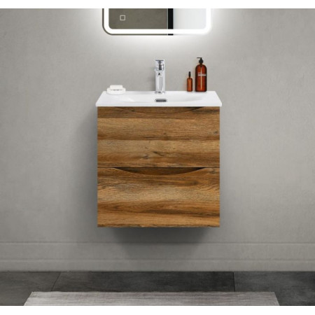 Тумба с раковиной подвесная BelBagno MARINO-CER-MINI-500-2C-SO-RR-P Rovere Rustico, раковина белая BB-8099-3-50 Тумба с раковиной подвесная BelBagno MARINO-CER-MINI-500-2C-SO-RR-P Rovere Rustico, раковина белая BB-8099-3-50