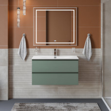 Тумба с раковиной подвесная BelBagno KRAFT-800-2C-SO-VO Еловый матовый, раковина белая BB-8099-80