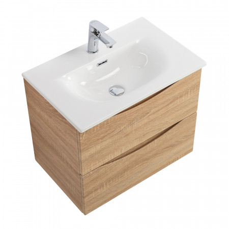 Тумба с раковиной подвесная BelBagno MARINO-CER-MINI-500-2C-SO-WO-P Rovere Bianco, раковина белая BB-8099-3-50 Тумба с раковиной подвесная BelBagno MARINO-CER-MINI-500-2C-SO-WO-P Rovere Bianco, раковина белая BB-8099-3-50