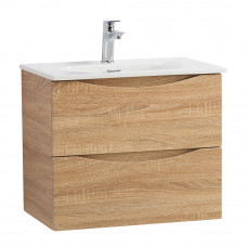 Тумба с раковиной подвесная BelBagno MARINO-CER-MINI-500-2C-SO-WO-P Rovere Bianco, раковина белая BB-8099-3-50