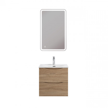 Тумба с раковиной подвесная BelBagno MARINO-CER-MINI-500-2C-SO-WO-P Rovere Bianco, раковина белая BB-8099-3-50 Тумба с раковиной подвесная BelBagno MARINO-CER-MINI-500-2C-SO-WO-P Rovere Bianco, раковина белая BB-8099-3-50