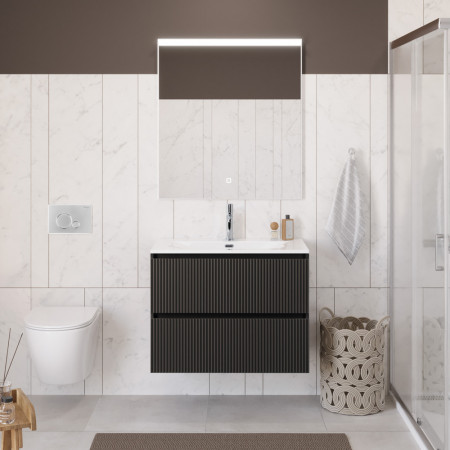 Тумба с раковиной подвесная BelBagno UNO-900-2C-SO-GSO Темно-Серый матовый, раковина белая BB-8099-90 Тумба с раковиной подвесная BelBagno UNO-900-2C-SO-GSO Темно-Серый матовый, раковина белая BB-8099-90