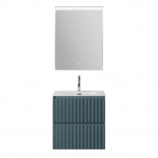 Тумба с раковиной подвесная BelBagno UNO-MINI-500-2C-SO-AO Голубой матовый, раковина белая BB-8099-3-50