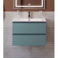 Тумба с раковиной подвесная BelBagno KRAFT-700-2C-SO-AO Голубой матовый, раковина белая BB700ETL