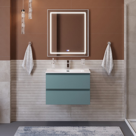 Тумба с раковиной подвесная BelBagno KRAFT-700-2C-SO-AO Голубой матовый, раковина белая BB700ETL Тумба с раковиной подвесная BelBagno KRAFT-700-2C-SO-AO Голубой матовый, раковина белая BB700ETL