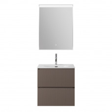 Тумба с раковиной подвесная BelBagno UNO-MINI-600-2C-SO-СO Бежевый матовый, раковина белая BB-8099-3-50