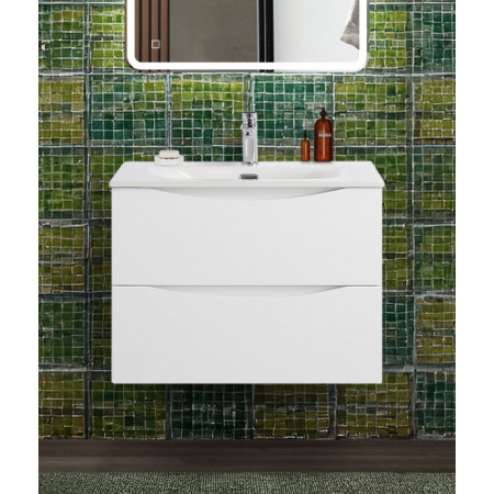 Тумба с раковиной подвесная BelBagno MARINO-CER-N-700-2C-SO-BL-P Bianco Lucido, раковина белая BB-8099-70 Тумба с раковиной подвесная BelBagno MARINO-CER-N-700-2C-SO-BL-P Bianco Lucido, раковина белая BB-8099-70