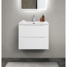 Тумба с раковиной подвесная BelBagno MARINO-CER-MINI-600-2C-SO-BL-P Bianco Lucido, раковина белая BB-8099-3-60
