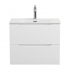 Тумба с раковиной подвесная BelBagno MARINO-CER-MINI-600-2C-SO-BL-P Bianco Lucido, раковина белая BB-8099-3-60