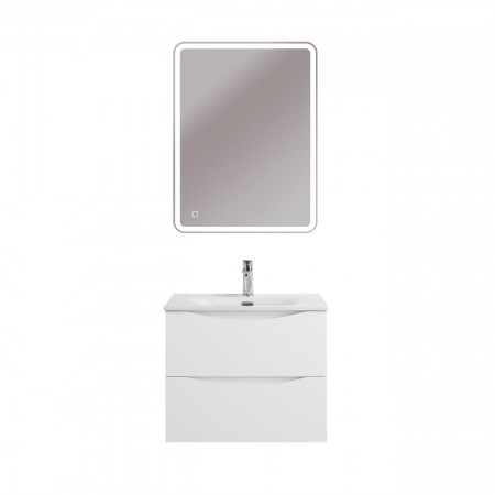 Тумба с раковиной подвесная BelBagno MARINO-CER-MINI-600-2C-SO-BL-P Bianco Lucido, раковина белая BB-8099-3-60 Тумба с раковиной подвесная BelBagno MARINO-CER-MINI-600-2C-SO-BL-P Bianco Lucido, раковина белая BB-8099-3-60