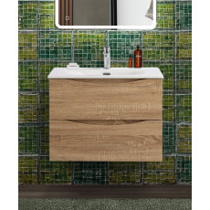 Тумба с раковиной подвесная BelBagno MARINO-CER-N-700-2C-SO-WO-P Rovere Bianco, раковина белая BB-8099-70