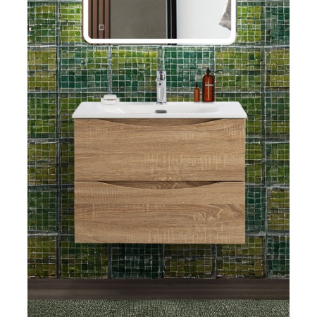 Тумба с раковиной подвесная BelBagno MARINO-CER-N-700-2C-SO-WO-P Rovere Bianco, раковина белая BB-8099-70 Тумба с раковиной подвесная BelBagno MARINO-CER-N-700-2C-SO-WO-P Rovere Bianco, раковина белая BB-8099-70
