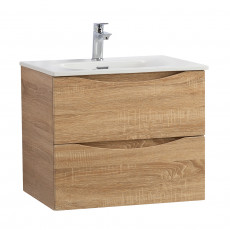 Тумба с раковиной подвесная BelBagno MARINO-CER-N-700-2C-SO-WO-P Rovere Bianco, раковина белая BB-8099-70