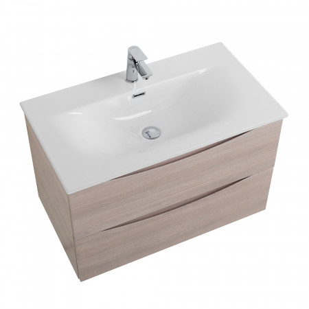 Тумба с раковиной подвесная BelBagno MARINO-CER-N-900-2C-SO-RG-P Rovere Grigio, раковина белая BB-8099-90 Тумба с раковиной подвесная BelBagno MARINO-CER-N-900-2C-SO-RG-P Rovere Grigio, раковина белая BB-8099-90