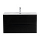 Тумба с раковиной подвесная BelBagno MARINO-CER-N-900-2C-SO-NL-P Nero Lucido, раковина белая BB-8099-90 Тумба с раковиной подвесная BelBagno MARINO-CER-N-900-2C-SO-NL-P Nero Lucido, раковина белая BB-8099-90