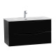 Тумба с раковиной подвесная BelBagno MARINO-CER-N-900-2C-SO-NL-P Nero Lucido, раковина белая BB-8099-90 Тумба с раковиной подвесная BelBagno MARINO-CER-N-900-2C-SO-NL-P Nero Lucido, раковина белая BB-8099-90