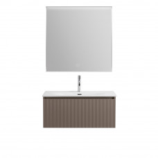 Тумба с раковиной подвесная BelBagno UNO-800-1C-SO-СO Бежевый матовый, раковина белая BB-8099-80