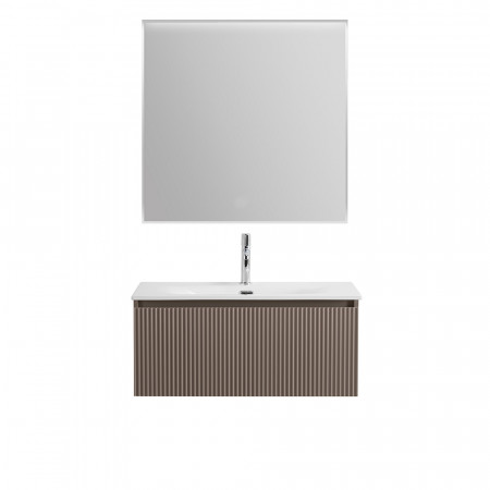 Тумба с раковиной подвесная BelBagno UNO-800-1C-SO-СO Бежевый матовый, раковина белая BB-8099-80 Тумба с раковиной подвесная BelBagno UNO-800-1C-SO-СO Бежевый матовый, раковина белая BB-8099-80