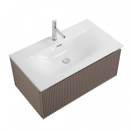 Тумба с раковиной подвесная BelBagno UNO-800-1C-SO-СO Бежевый матовый, раковина белая BB-8099-80 Тумба с раковиной подвесная BelBagno UNO-800-1C-SO-СO Бежевый матовый, раковина белая BB-8099-80