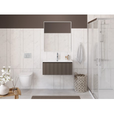 Тумба с раковиной подвесная BelBagno UNO-800-1C-SO-СO Бежевый матовый, раковина белая BB-8099-80