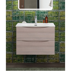 Тумба с раковиной подвесная BelBagno MARINO-CER-N-700-2C-SO-RG-P Rovere Grigio, раковина белая BB-8099-70