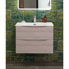 Тумба с раковиной подвесная BelBagno MARINO-CER-N-700-2C-SO-RG-P Rovere Grigio, раковина белая BB-8099-70