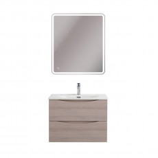 Тумба с раковиной подвесная BelBagno MARINO-CER-N-700-2C-SO-RG-P Rovere Grigio, раковина белая BB-8099-70
