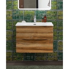 Тумба с раковиной подвесная BelBagno MARINO-CER-N-700-2C-SO-RR-P Rovere Rustico, раковина белая BB-8099-70