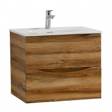 Тумба с раковиной подвесная BelBagno MARINO-CER-N-700-2C-SO-RR-P Rovere Rustico, раковина белая BB-8099-70