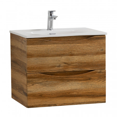 Тумба с раковиной подвесная BelBagno MARINO-CER-N-700-2C-SO-RR-P Rovere Rustico, раковина белая BB-8099-70 Тумба с раковиной подвесная BelBagno MARINO-CER-N-700-2C-SO-RR-P Rovere Rustico, раковина белая BB-8099-70
